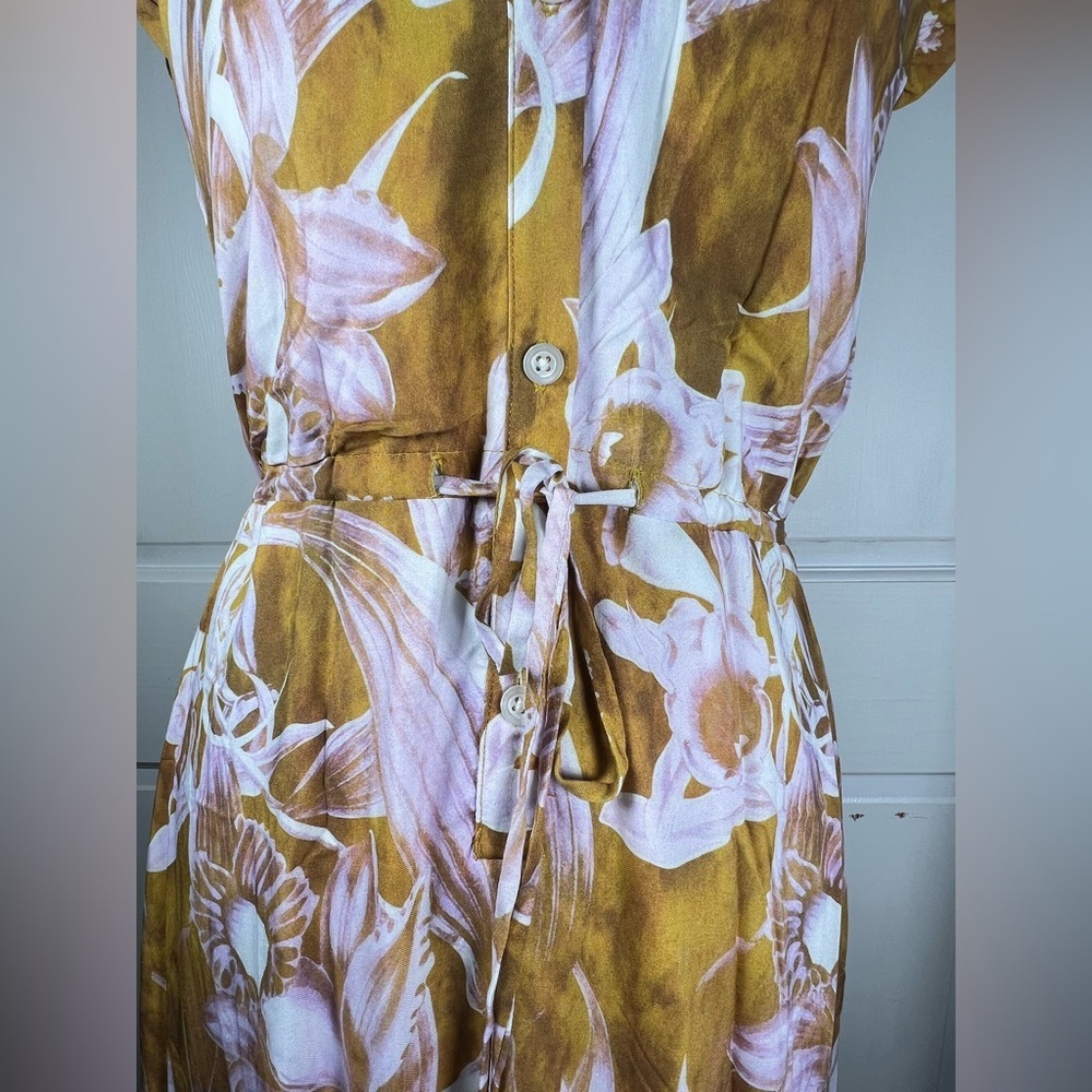 NWT Atelier New York Floral Print Midi Dress in Copper & Pink size 6 - Picture 8 of 11